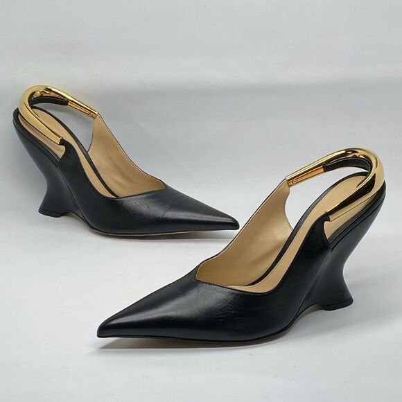 Bottega Veneta Punta 100 Leather Slingback Pumps size 37 - Picture 11 of 16